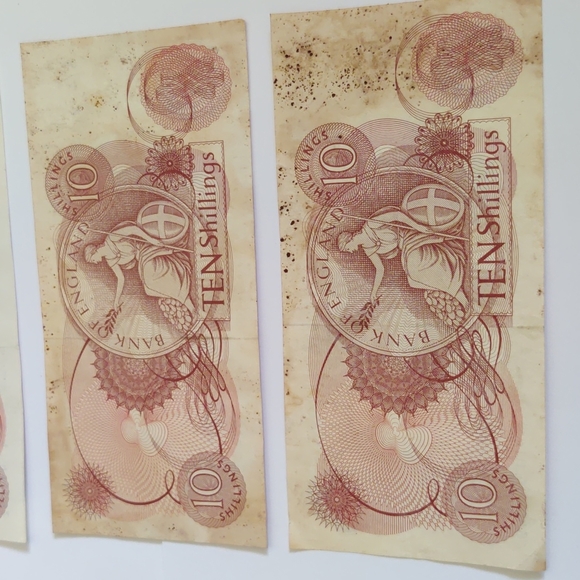 X3 Vntge Queen Elizabeth Ten Shillings Collectible Rare - Picture 4 of 7